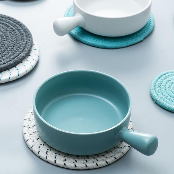 

mats & pads kitchen placemat pad coasters 3pcs/set table knitting bowl padding mat hand-made insulation round placemats