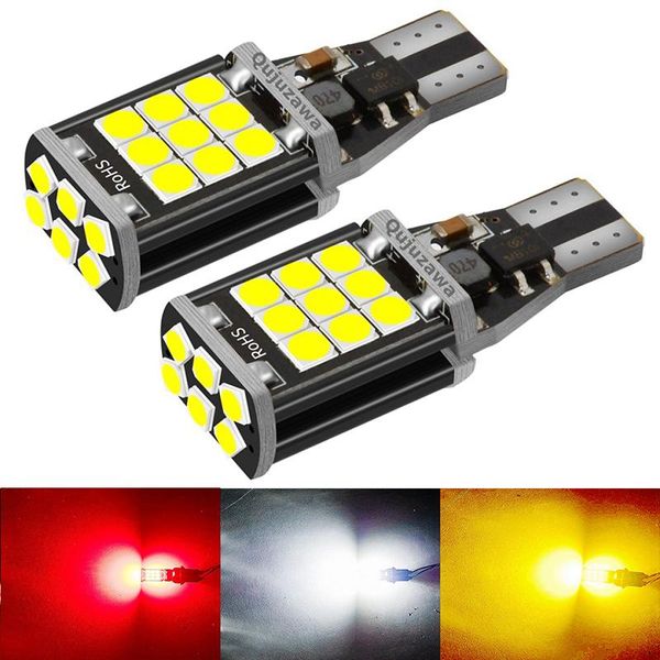 

emergency lights 2 pcs t15 wy16w 24 smd super bright led car tail brake bulbs turn signals canbus auto bcakup reverse lamp daytime running l