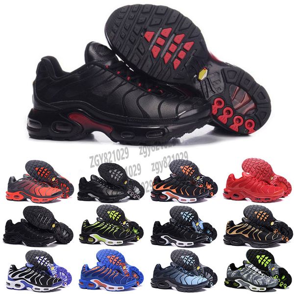 

plus mens tn running shoes triple black white tns maxes chaussures requin homme smoky gray designer sneakers trainers 40-46 zc28