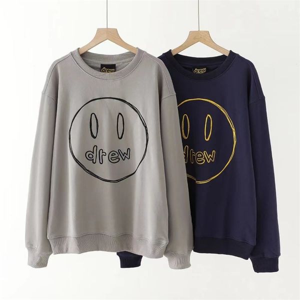 

xiaozhongchao brand drew smiley face embroidered house ouyang nana's same loose casual round neck sweater, Black