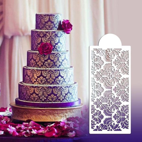 

cake tools 1pc pretty damask lace border side cupcake stencil sugarcraft decoration baking tool 3.8