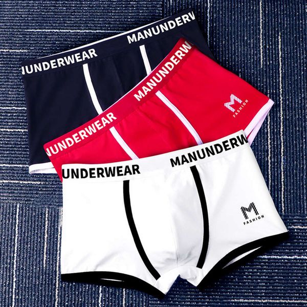 

men's underwear tongbiao men's combed pure cotton breathable underwear trend personality sao youth boxer shorts, Black;white