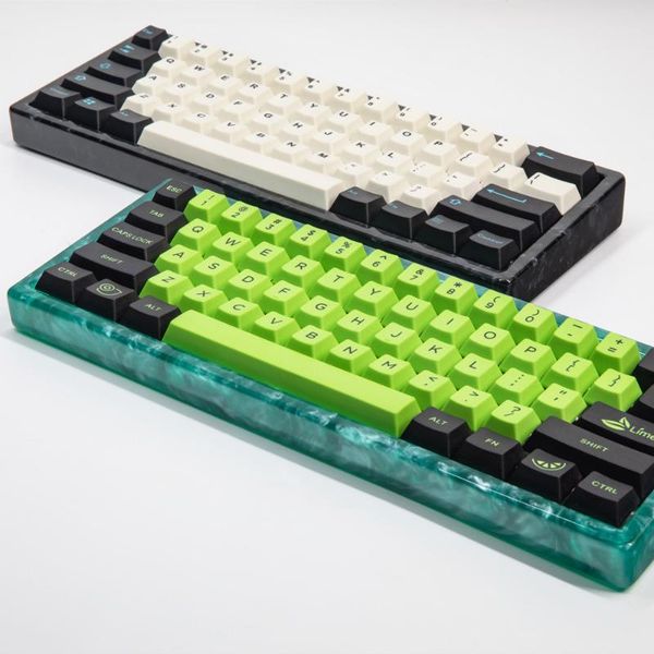 

keyboard mouse combos gh60 resin case backlight yellow blue purple green white black compatible xd60 xd64