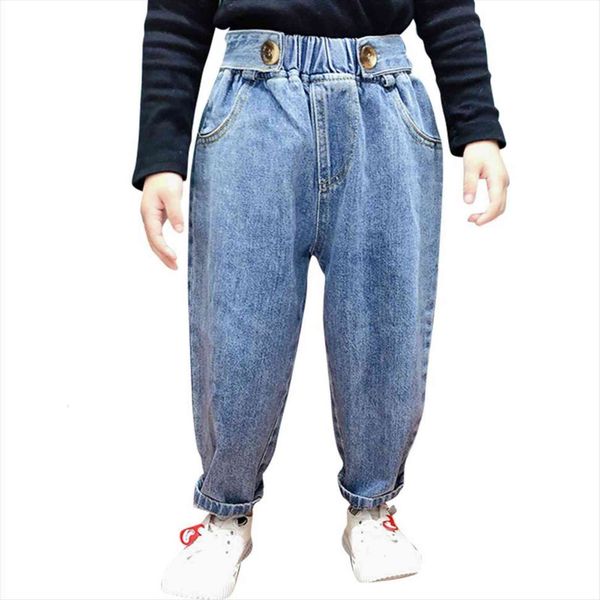 

jeans for girls solid color girl casual style kids autumn winter toddler clothes, Blue
