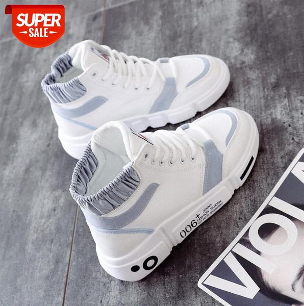 

women's high-shoes all-match flat-bottom board student casual white #ju1c