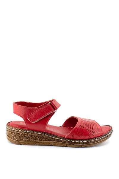 

sandals women's genuine leather red, Black