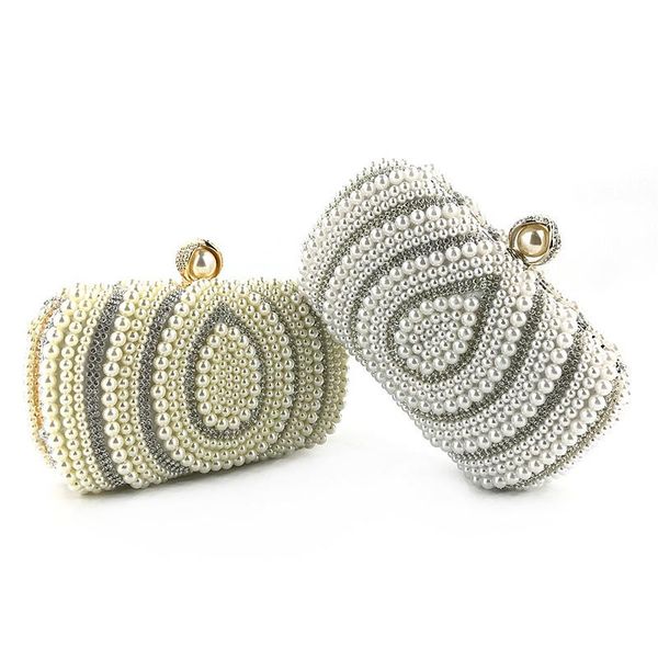 

evening bags luxury women party rhinestone bridal wedding clutches classical embroidery pearl beading diamonds shoulder bag