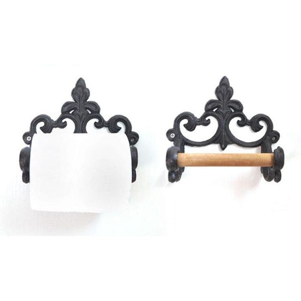 

bathroom storage & organization retro tissue holder towel rack 1/2pc american wrought iron black toilet paper rustic home decoration accesso