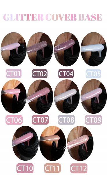 

nail art kits 30ml professional color base gel 2 in 1 glitter camouflage fast dry extension tslm2