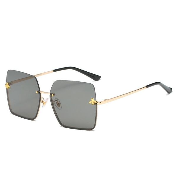 

sunglasses bee square rimless women men oversize retro brand design eyewear uv400 big shades oculos female, White;black