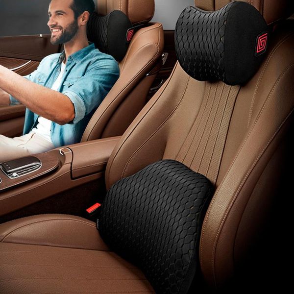

seat cushions car neck pillow headrest lumbar support back cushion memory foam ergonomics travel relax for driver chair