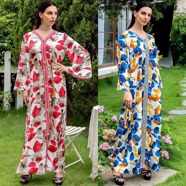 

ethnic clothing caftan marocain abaya dubai arabic muslim long dress for women robe longue femme musulmane kaftan morocco turkey islam, Red