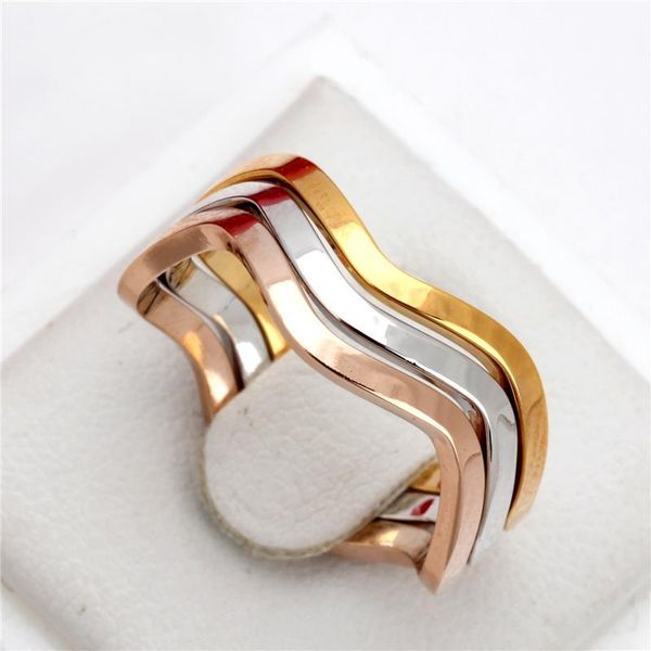 

wedding rings drop 3 pieces simple promise for women couples girls rose gold silver color band engagement jewelry, Slivery;golden