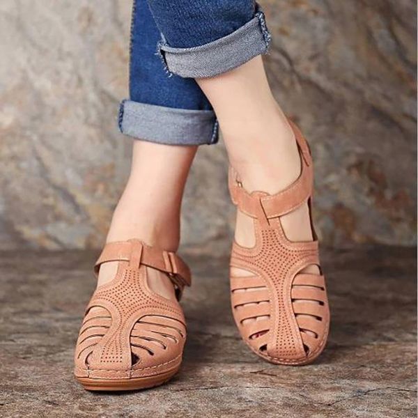 

woman wedges sandals women comfortable beach shoes female hook loop ladies casual women's footwear plus size 35-43, Black