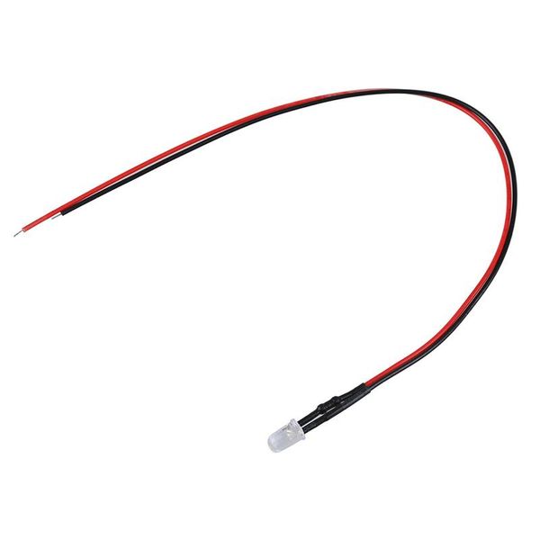 

bulbs 20 x 5mm white led lamp light set pre wired 12v dc 25cm