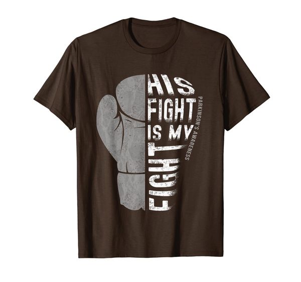 

his fight is my fight shirt parkinson's awareness, White;black