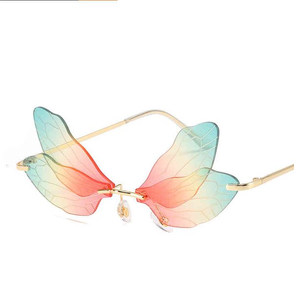 

dragonfly wings sunglasses female prom catwalk show gradient color glasses ins sun glasses, White;black