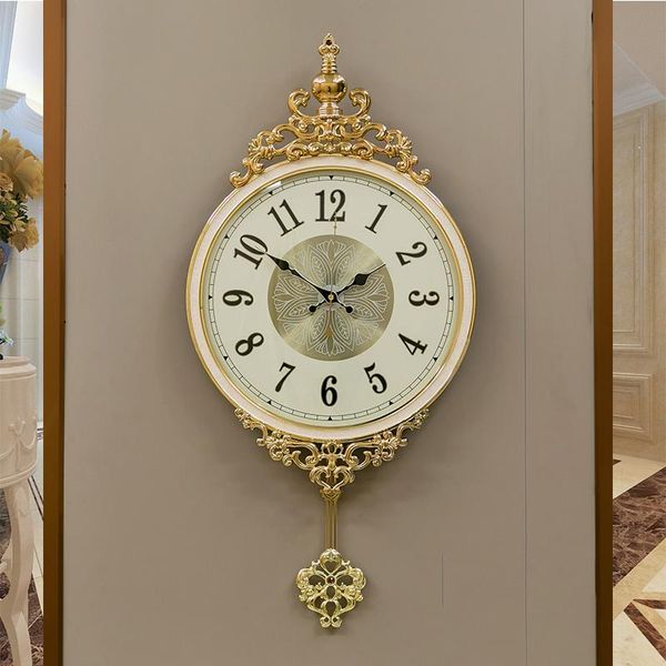 

wall clocks luxury nordic clock golden living room decoration creative fashion home decor mute mechanism mind gift