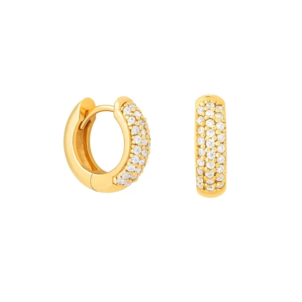 

hoop & huggie rose gold color micro pave cz chunky small mini earring promotion fashion jewelry, Golden;silver