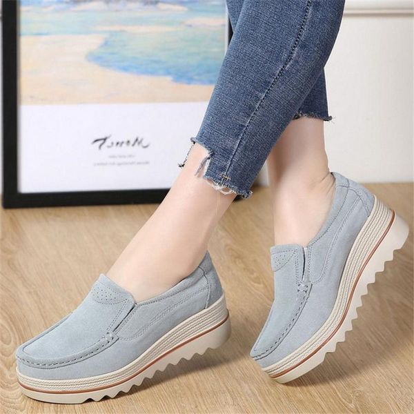 

dress shoes jianbudan platform wedges casual women's suede leather breathable female pumps light outdoor walking 35-42, Black