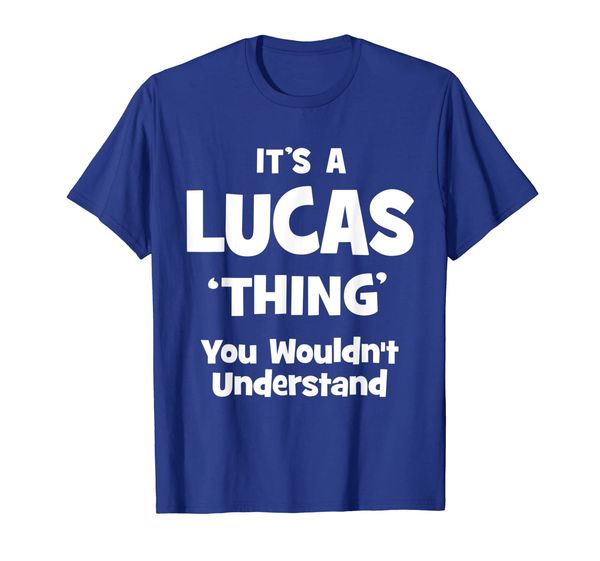 

lucas thing name funny t-shirt, White;black