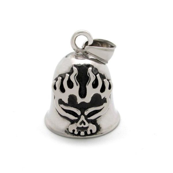 

chains fashion cool punk rock skull clock pendant men's locomotive flame ghost head, Silver