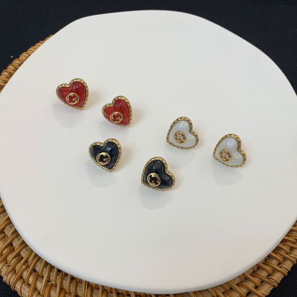 

21 new love earrings double letter heart shaped brass s925 silver needle black friday deals