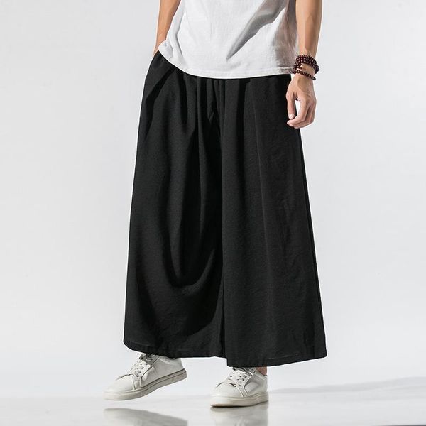 

street hip-hop 7 minutes of pants male object wide-legged leisure feeling harlan shorts culottes big yards men's, White;black