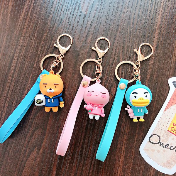 

cute soft keychain doll car bag toy fashion accessories cartoon image super cute key chain for girls gifts, Silver