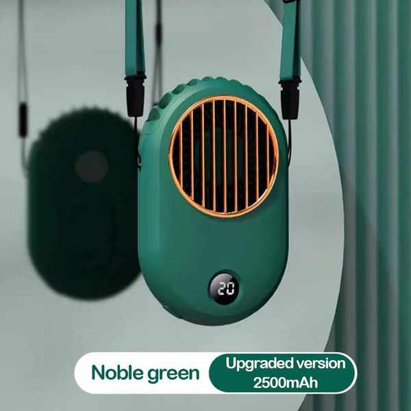 

electric fans 2500mah retro hanging neck fan usb charging mini handheld small third gear portable outdoor lazy sports cooling leafless