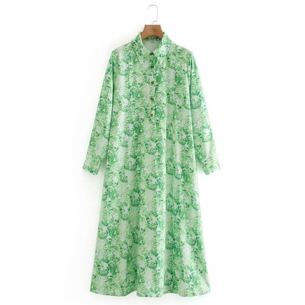 

summer women loose shirts dress print long sleeve turn-down collar vintage es female street elegant vestidos 210513, Black;gray