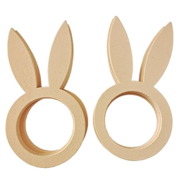 

10pcs easter napkin rings wooden ear holder centerpiece deskdecorations for spring party