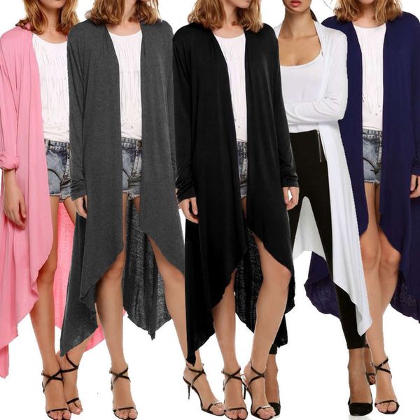 

casual dresses long sve windbreaker women's sweater cardigan, Black;gray