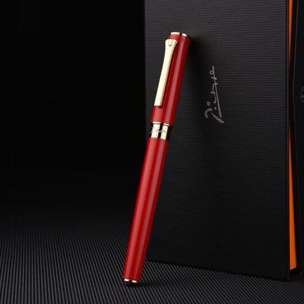 

picasso classic polo metal fountain pen iridium fine nib bright red gift box optional office & home school writing pens
