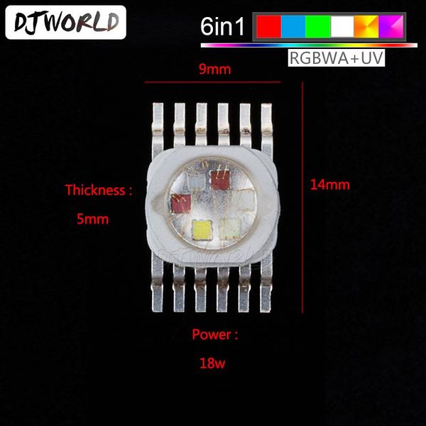 

effects led rgbwa+uv 6in1 for lighting chips red/green/bule/white/abmer/ultraviolet disco party stage light dj music