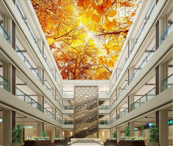 

wallpapers nordic gold birch forest wallpaper leaves wall mural 3d printed po paper ceiling murals decor landscape contact