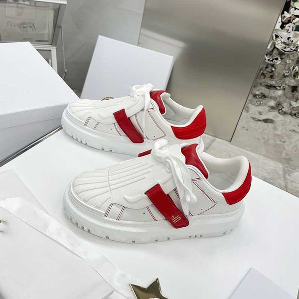 

2021 ladies casual shoes summer breathable sports spring womens clothing designer shell head student trend high-quality calfskin fabric, Black