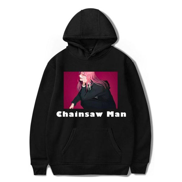 

men's hoodies & sweatshirts anime chainsaw man cosplay hoodie hoody spring and autumn harajuku fashion power casual men women sweatshir, Black
