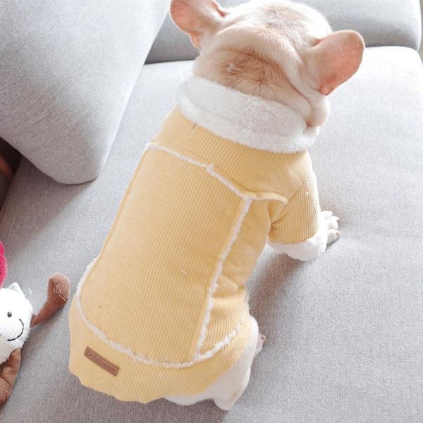 

dog apparel clothes for autumn and winter plus velvet corduroy jacket fat law schnauzer pet multi colors outfit