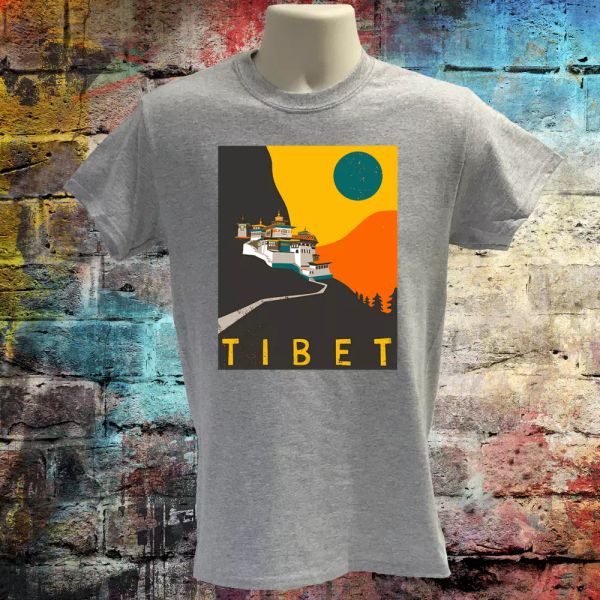 

tibet t-shirt, buddhist tee, tibet t-shirt, vintage travel tee, graphic tee, White;black
