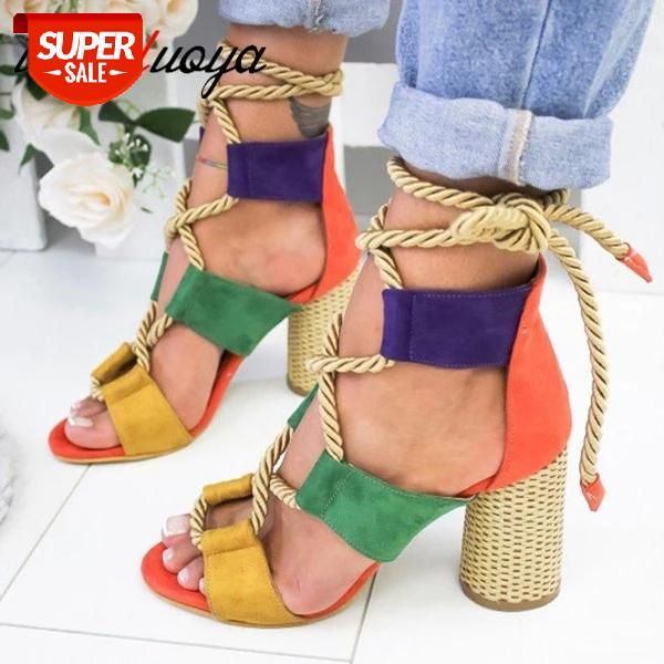 

2020 summer wedge espadrilles women sandals 7cm heel pointed fish mouth woman hemp lace up platform #ui0i, Black
