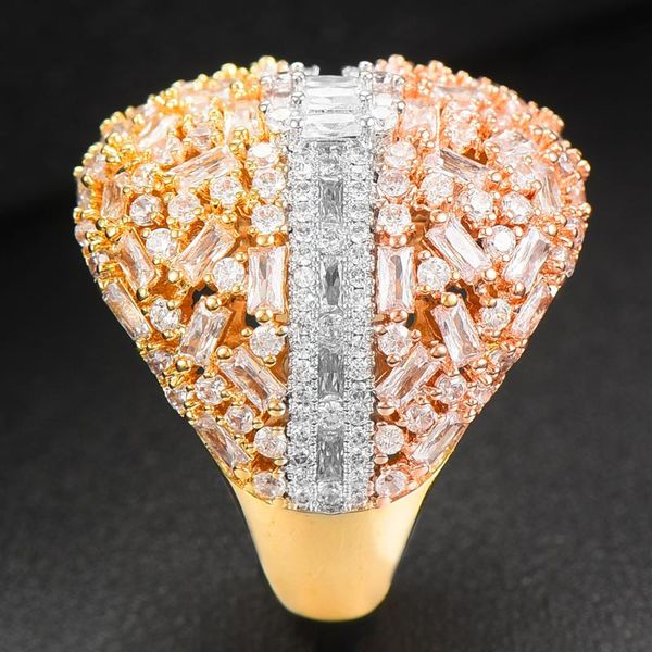 

wedding rings godki bold baguette cut engagement handmade cubic zirconia for women fashion finger accessories band, Slivery;golden