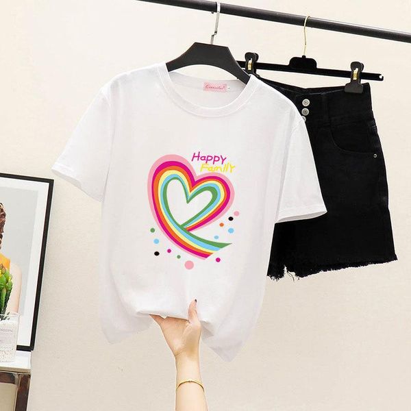 

fashion t-shirt women t shirt summer cotton causal t-shirts one women's, White