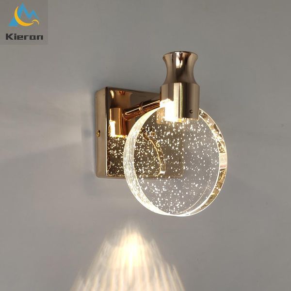 

modern simple golden led crystal wall lamps bedroom living room bathroom makeup walllamp home decorative lamp mirror