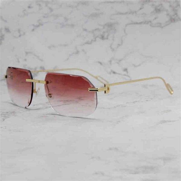 

73% off factory sale diamond cut sunglasses vintage metal rimless glasses mens decoration retro sunshades trending product, White;black