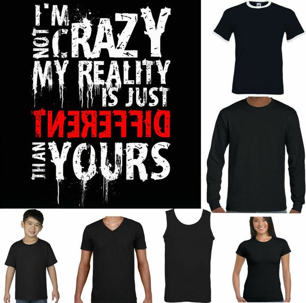 

Zombie T-Shirt I am Not Insane Funny Play Skull Wired reality, White;black