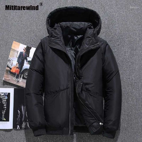 

men's & male winter jacket down parkas hooded collar windbreaker keep warm men clothing veste homme size m-4xl1 4mta, Black