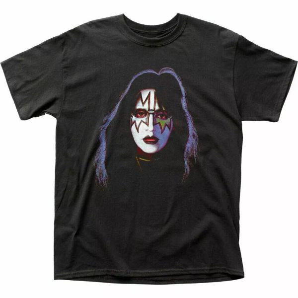 

kiss ace frehley t shirt mens licensed rock n roll music band retro tee black, White;black