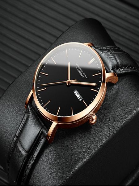 

wristwatches 2021 watch men's concept fully automatic mechanical fashion leather ultra-thin waterproof couple gift, Slivery;brown