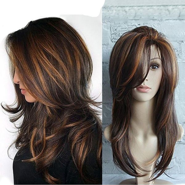 

women's 2021 gradient long curly rose net wig set, Black